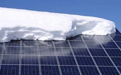 Sníh na fotovoltaických panelech